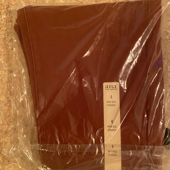 NEW Women’s a.n.a Jeans High Waisted Straight Leg Size 4 Brandy Brown - Picture 5 of 5